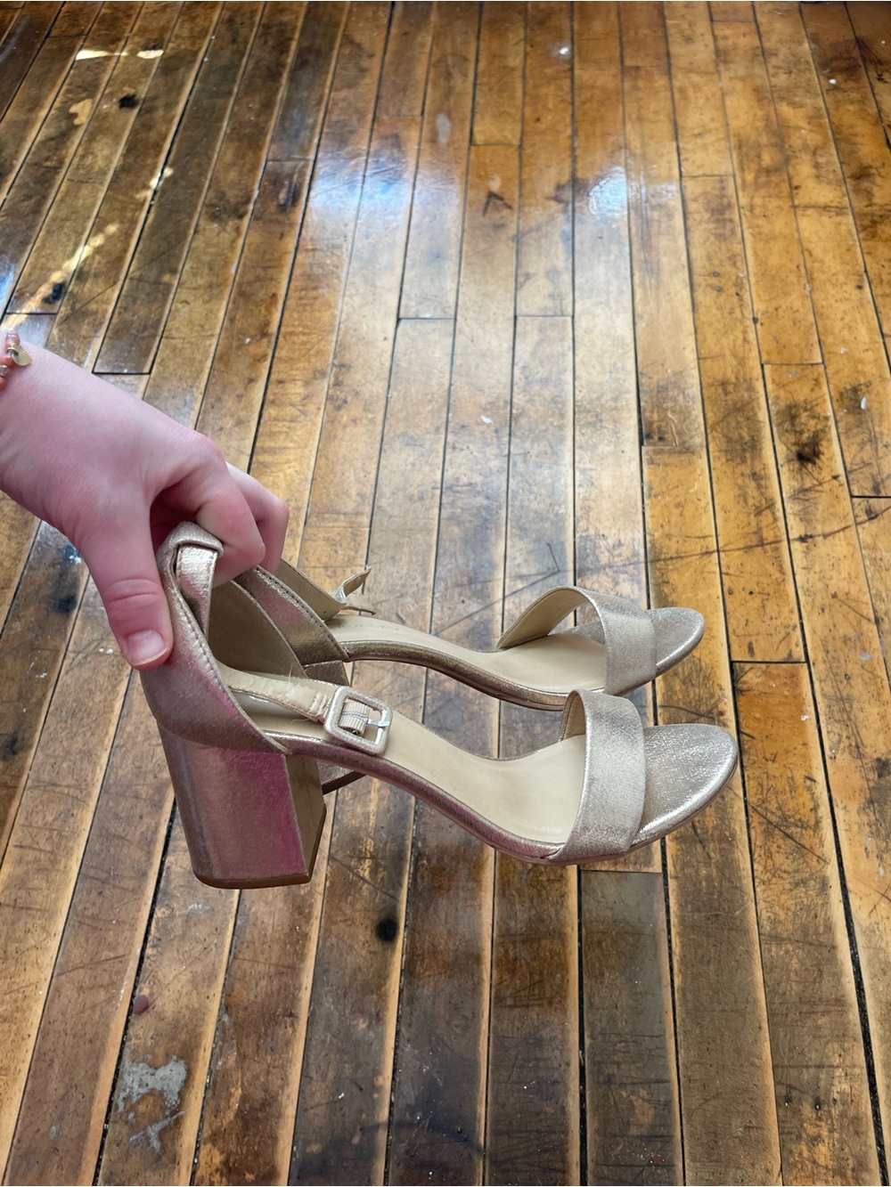 gold strappy heels size 11